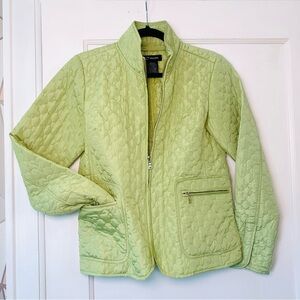 Quilted Spring Jacket Colourful Light Lime Green Cottagecore Cheery Granny Small